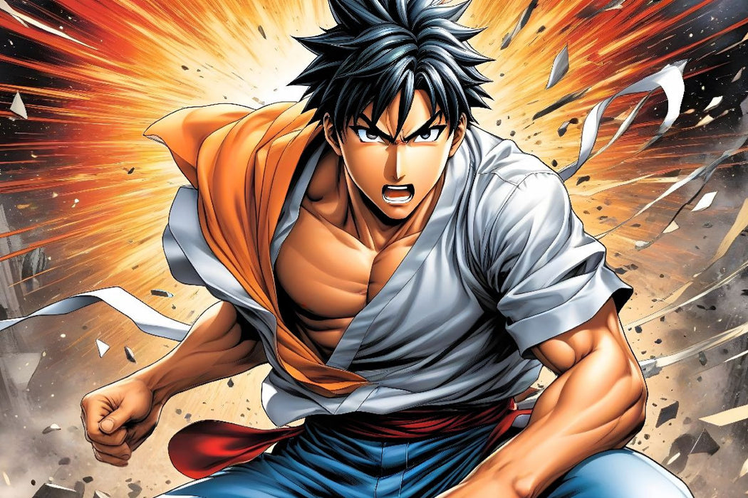 Premium Textil-Leinwand Manga Superheld, Tsubasa Rindo - Der Drachenflügel