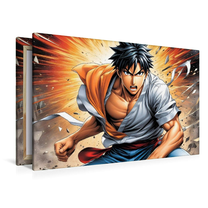 Premium Textil-Leinwand Manga Superheld, Tsubasa Rindo - Der Drachenflügel