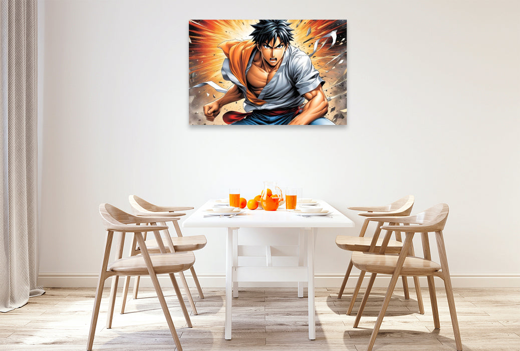 Premium Textil-Leinwand Manga Superheld, Tsubasa Rindo - Der Drachenflügel