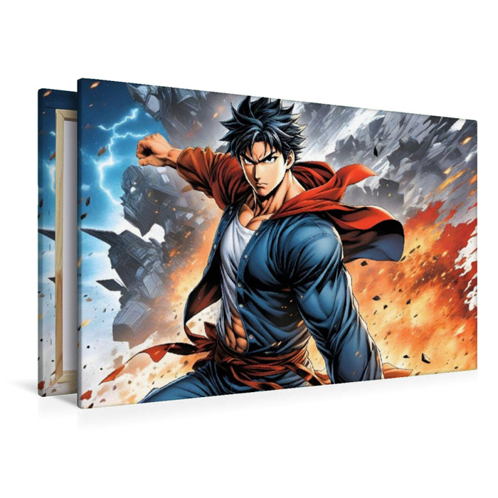 Premium Textil-Leinwand Manga Superheld Takao Fushimi - Der Schattenkrieger
