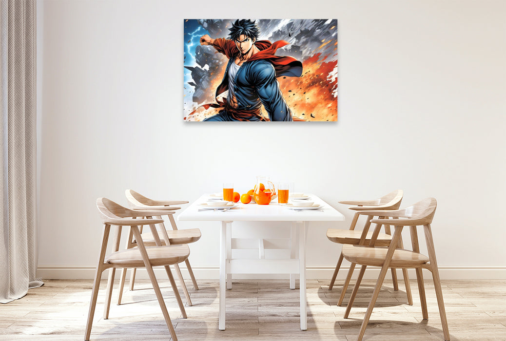 Premium Textil-Leinwand Manga Superheld Takao Fushimi - Der Schattenkrieger