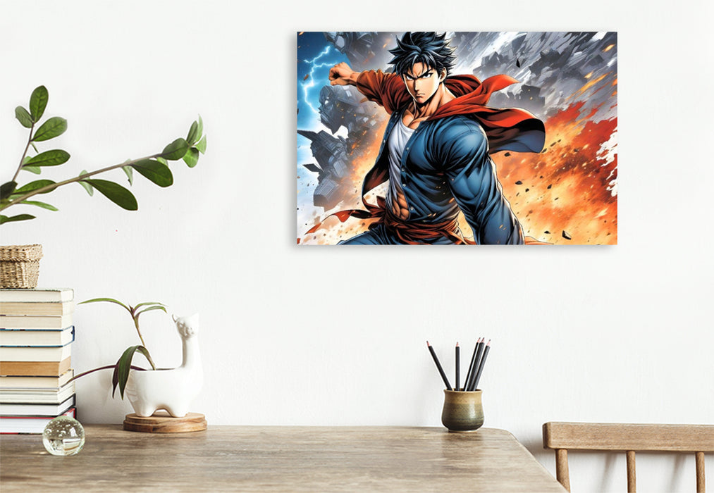 Premium Textil-Leinwand Manga Superheld Takao Fushimi - Der Schattenkrieger