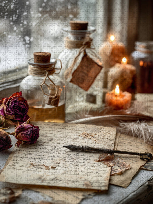 Frost vor dem Fenster, Wärme im Herzen und ein neues Jahr beginnt leise - CALVENDO Foto-Puzzle'