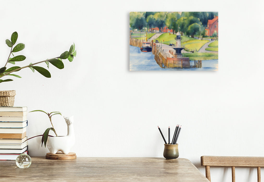 Premium Textil-Leinwand Brunsbüttel Mole 1