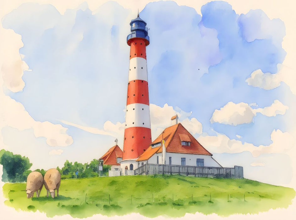 Leuchtturm Westheversand - CALVENDO Foto-Puzzle'