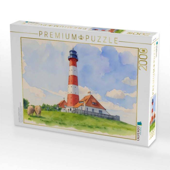 Leuchtturm Westheversand - CALVENDO Foto-Puzzle'