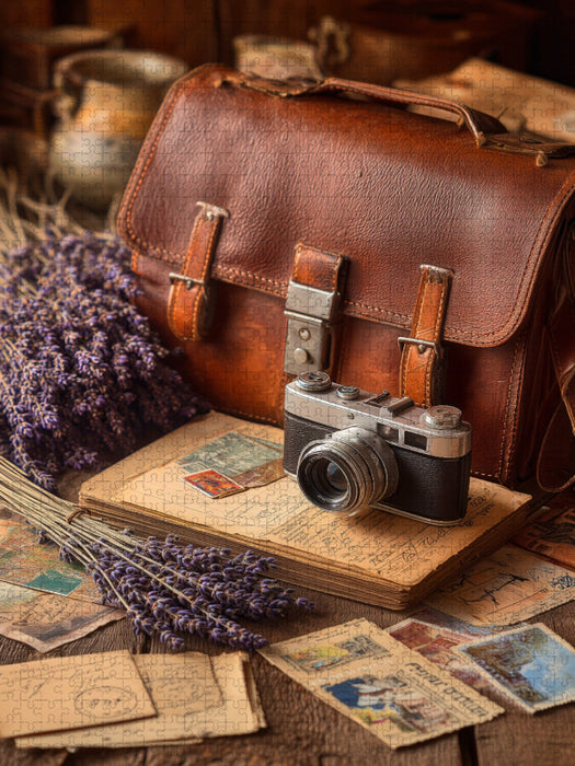 Zwischen goldenen Blättern und alten Seiten reift die Ruhe - CALVENDO Foto-Puzzle'