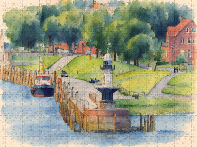 Brunsbüttel Mole 1 - CALVENDO Foto-Puzzle'