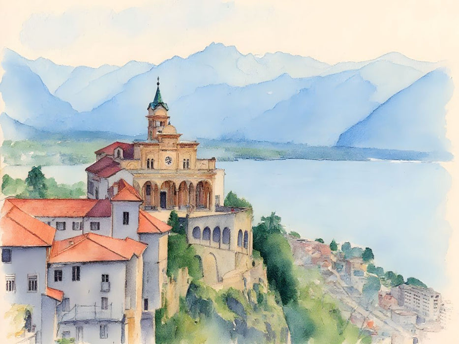 Wallfahrtskirche Madonna di Sasso in Locarno - CALVENDO Foto-Puzzle'