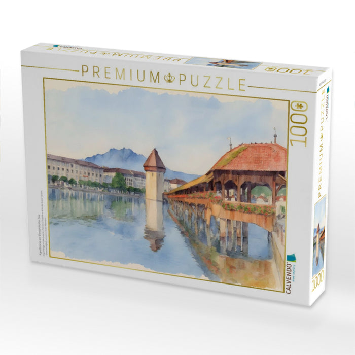 Kapellbrücke am Vierwaldstätter See - CALVENDO Foto-Puzzle'