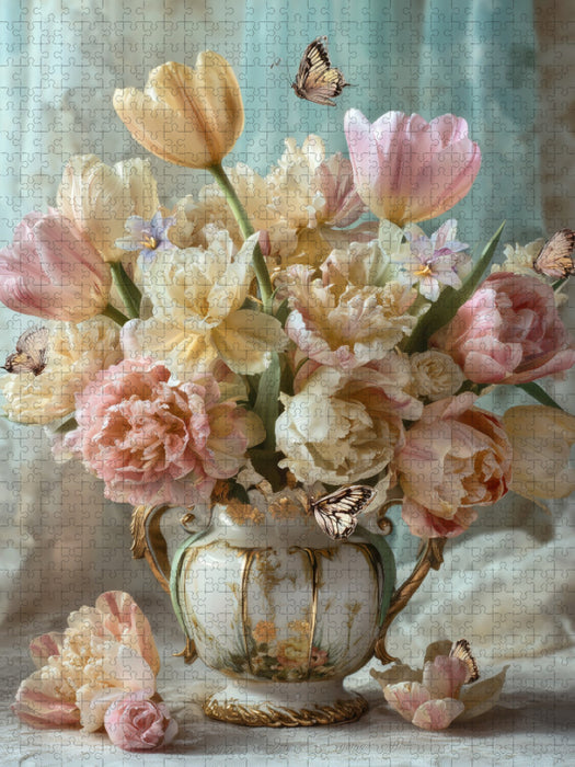 Renaissanceblüten, die flüstern wie vergessene Gedichte - CALVENDO Foto-Puzzle'