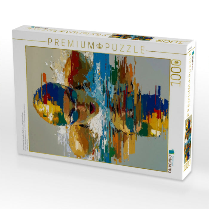 Schwimmen, ein visueller Rhythmus aus Körper und Farbe - CALVENDO Foto-Puzzle'