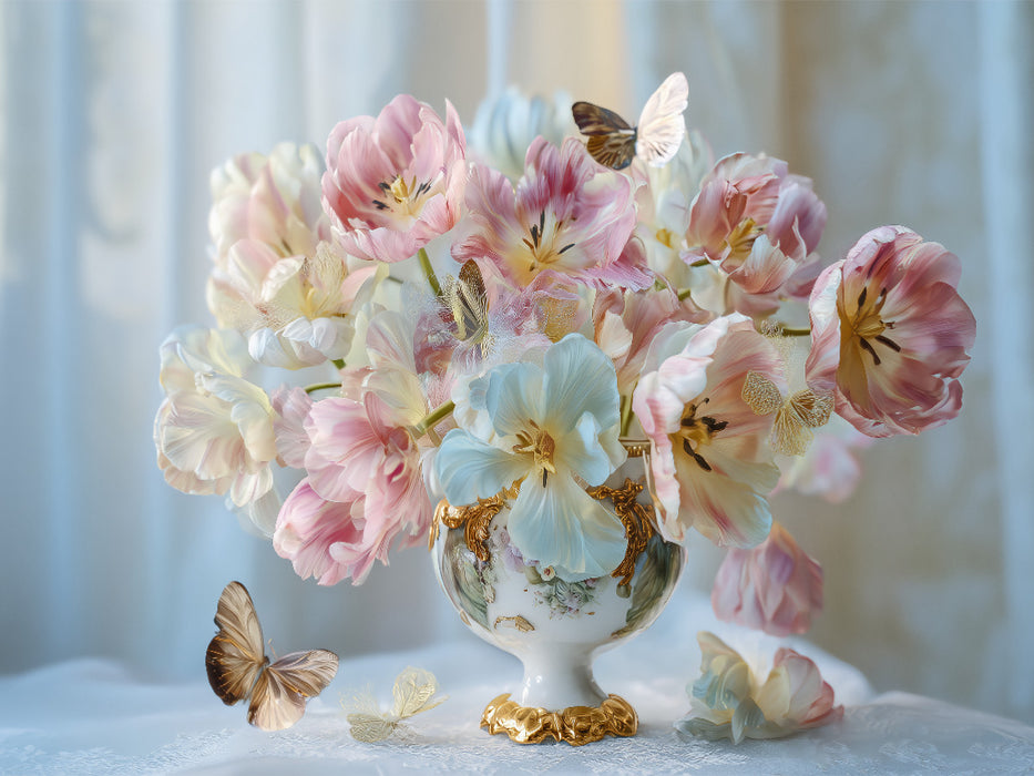 Verspielt tanzt der Frühling in Pastell und voller Hoffnung - CALVENDO Foto-Puzzle'