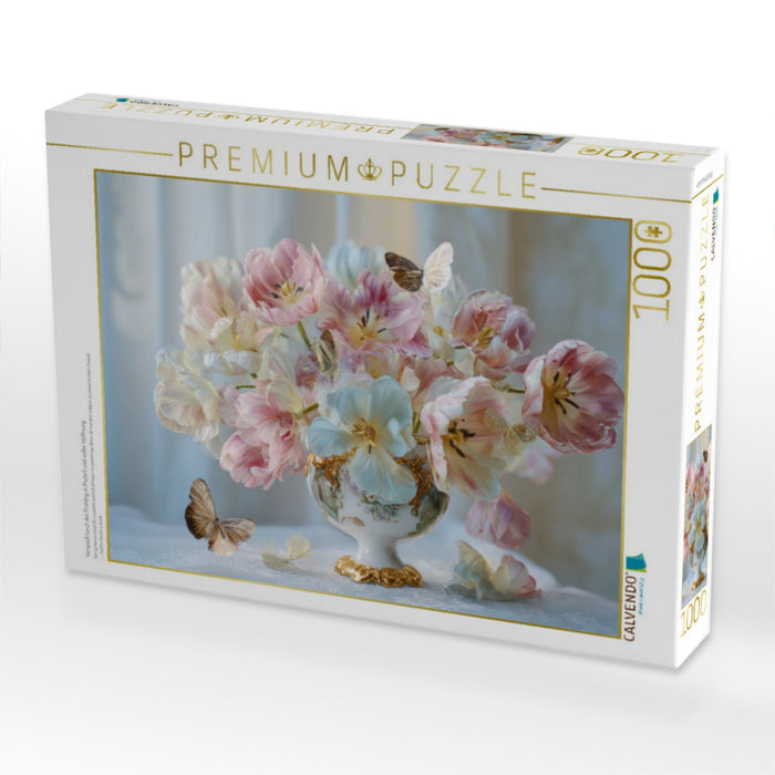 Verspielt tanzt der Frühling in Pastell und voller Hoffnung - CALVENDO Foto-Puzzle'