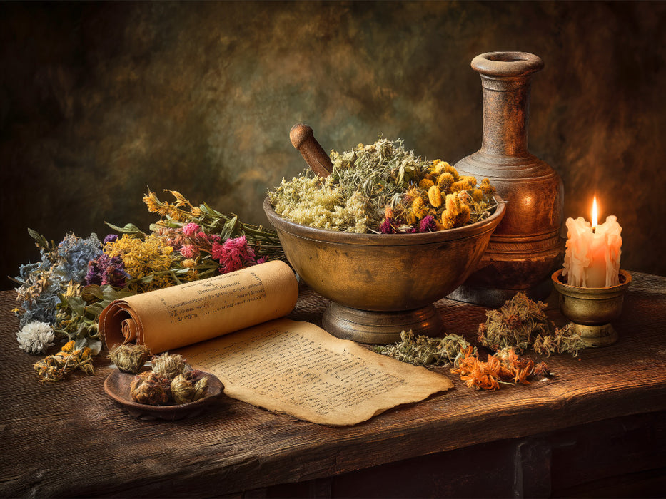 Zwischen vertrockneten Blüten und Schatten flüstert die Zeit von Vergänglichkeit - CALVENDO Foto-Puzzle'