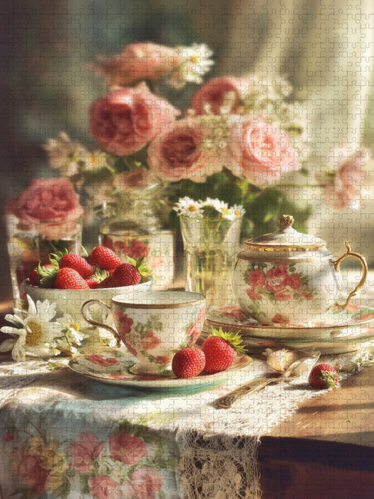 Früchtetee und Sommerlicht die Welt lächelt durchs Fenster - CALVENDO Foto-Puzzle'