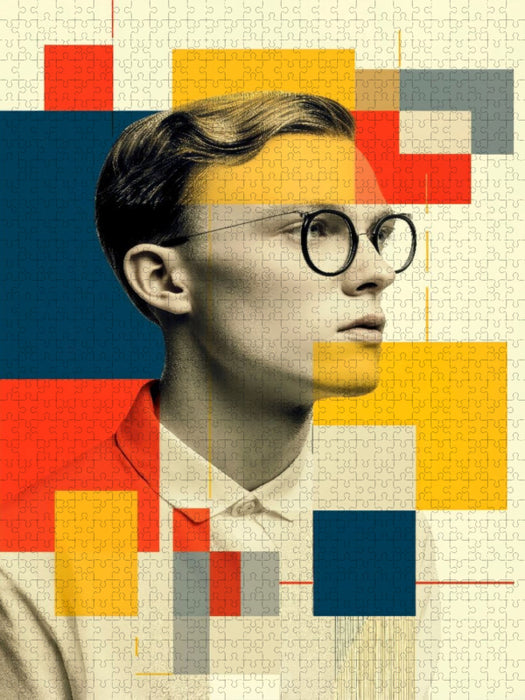 Rationalität im Raster – das Gesicht als Zentrum zwischen Fläche und Struktur - CALVENDO Foto-Puzzle'