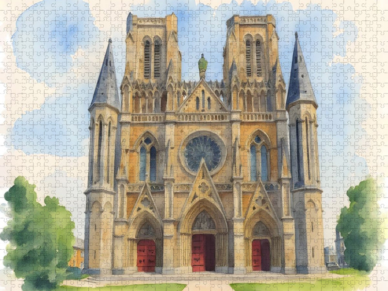 L'Èglise Notre Dame in Avraches - CALVENDO Foto-Puzzle'