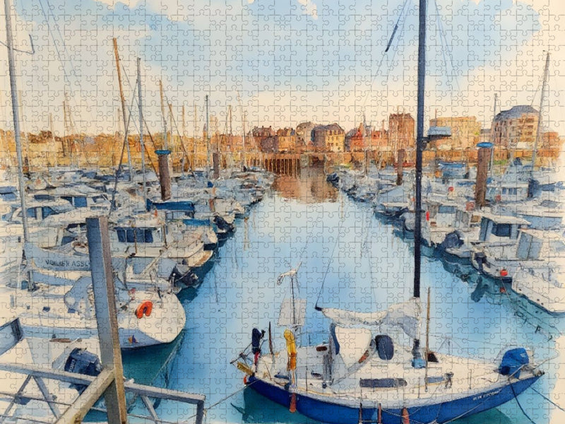 Yachthafen von Dieppe - CALVENDO Foto-Puzzle'