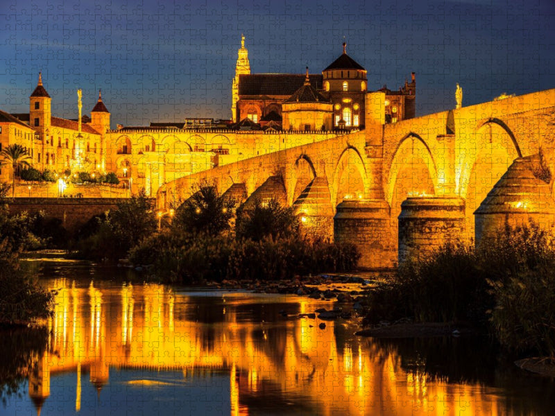 Puente Romano mit Blick auf die Mezquita-Kathedrale in Córdoba, Spanien - CALVENDO Foto-Puzzle'