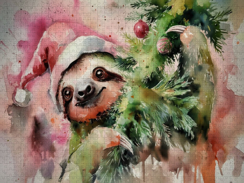 Weihnachtsfaultier - CALVENDO Foto-Puzzle'