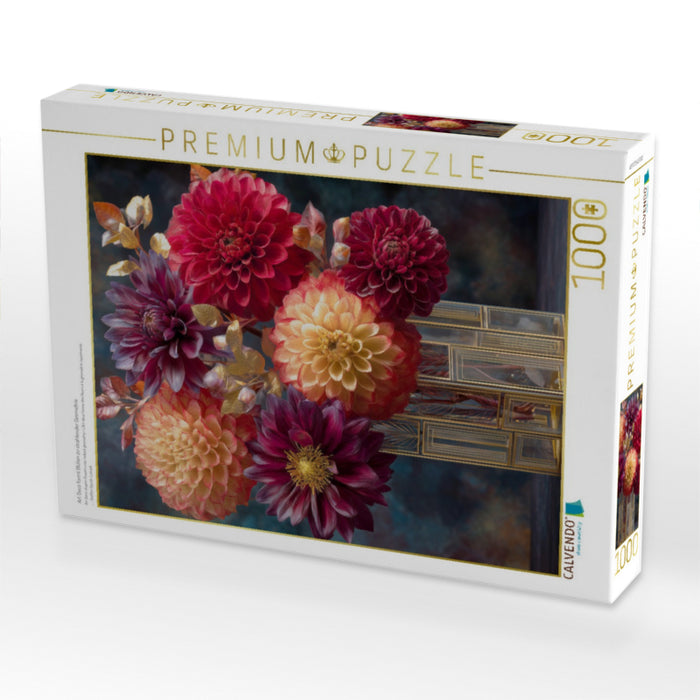 Art Deco formt Blüten zu strahlender Geometrie - CALVENDO Foto-Puzzle'