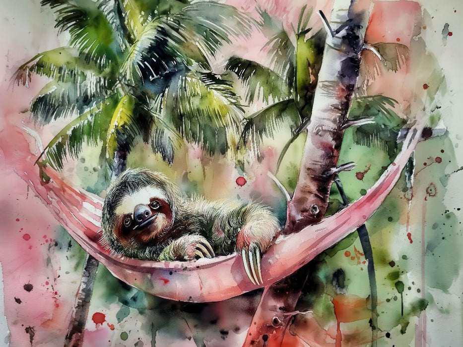 Faultier in einer Hängematte - CALVENDO Foto-Puzzle'