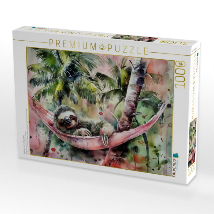 Faultier in einer Hängematte - CALVENDO Foto-Puzzle'