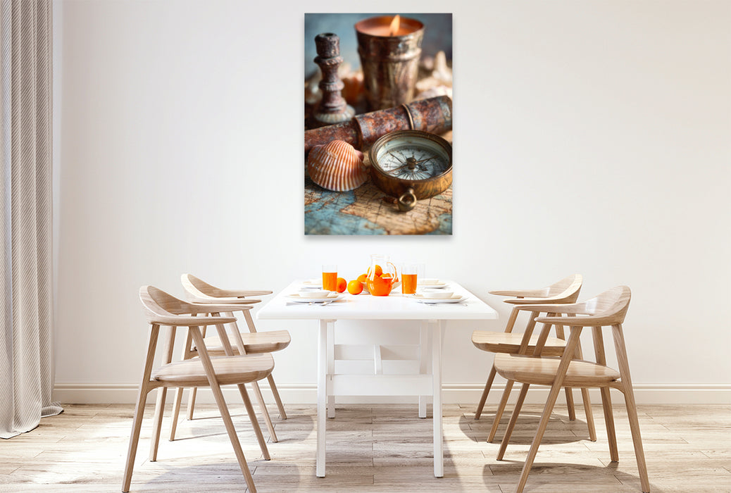 Premium Textil-Leinwand Jede Welle erzählt vom Menschlichen, unendlich und unerbittlich