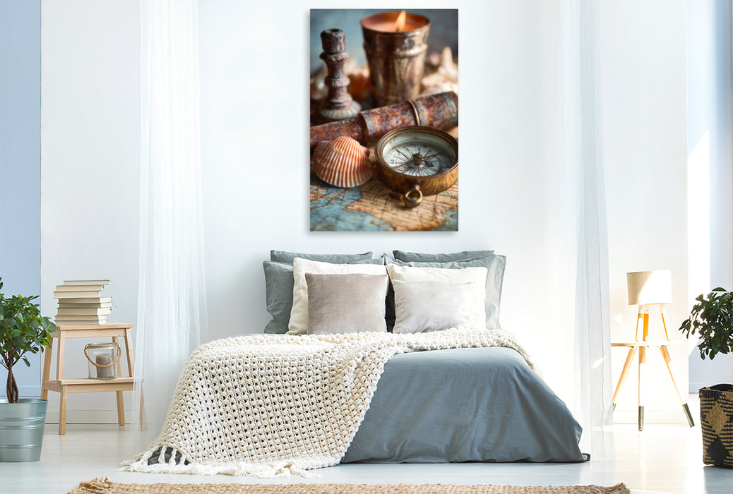 Premium Textil-Leinwand Jede Welle erzählt vom Menschlichen, unendlich und unerbittlich