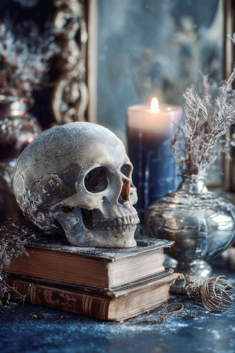 Premium Textil-Leinwand Der Frost küsst die Zeit und alles Leben hält den Atem an