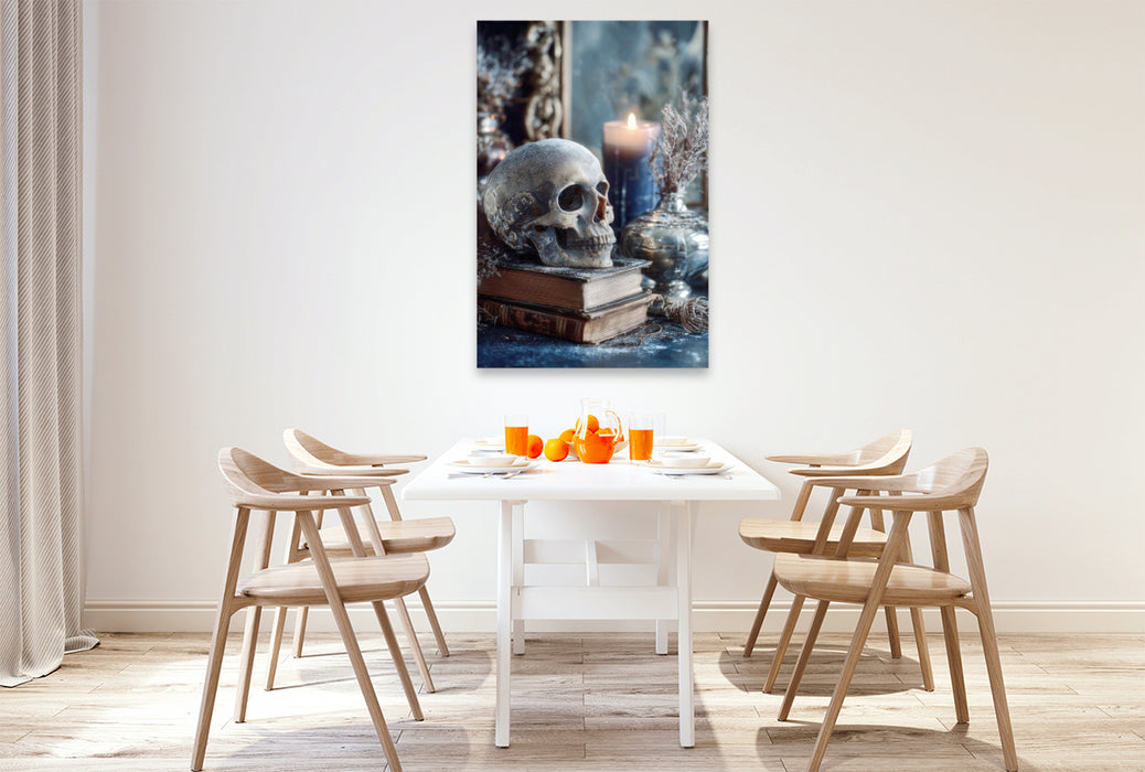 Premium Textil-Leinwand Der Frost küsst die Zeit und alles Leben hält den Atem an