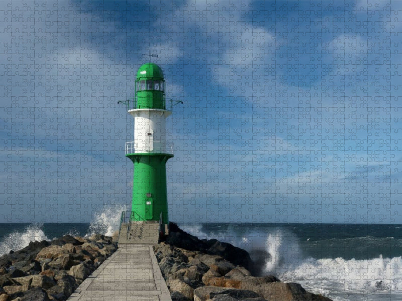 Leuchtturm in Warnemünde - CALVENDO Foto-Puzzle'