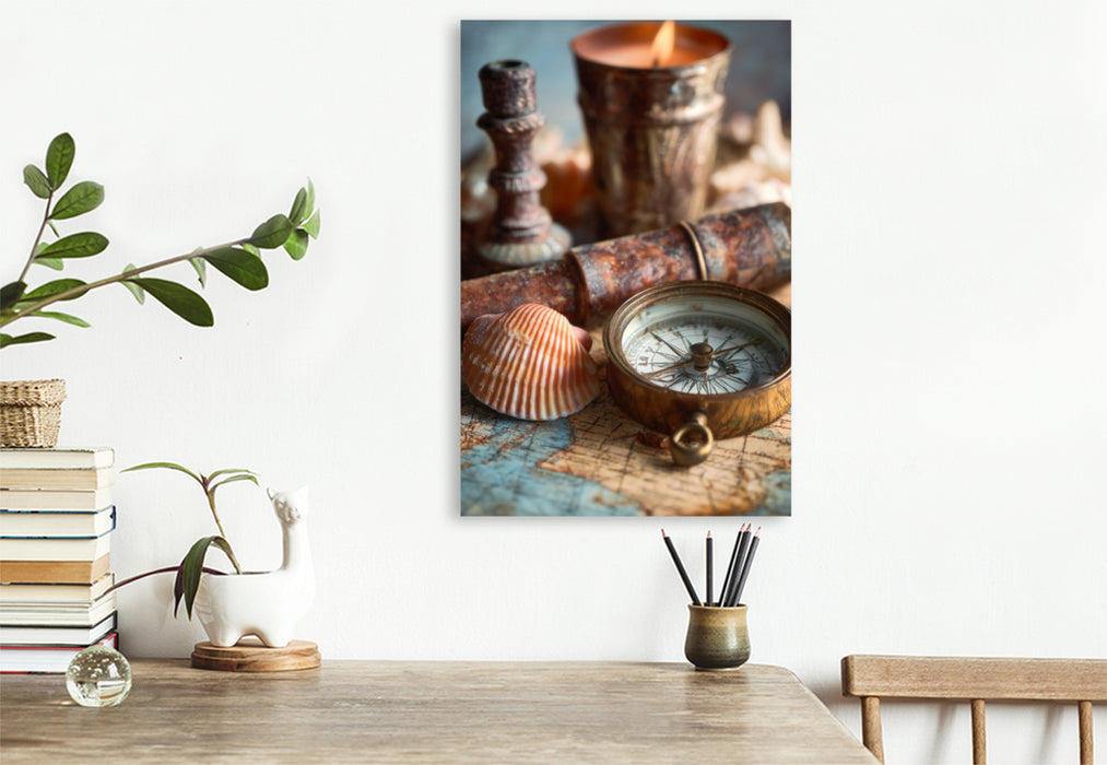 Premium Textil-Leinwand Jede Welle erzählt vom Menschlichen, unendlich und unerbittlich