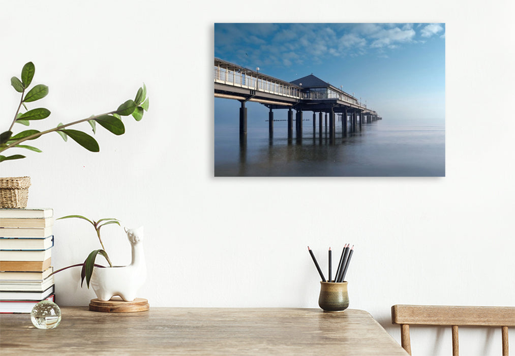 Premium Textil-Leinwand Seebrücke in Heringsdorf
