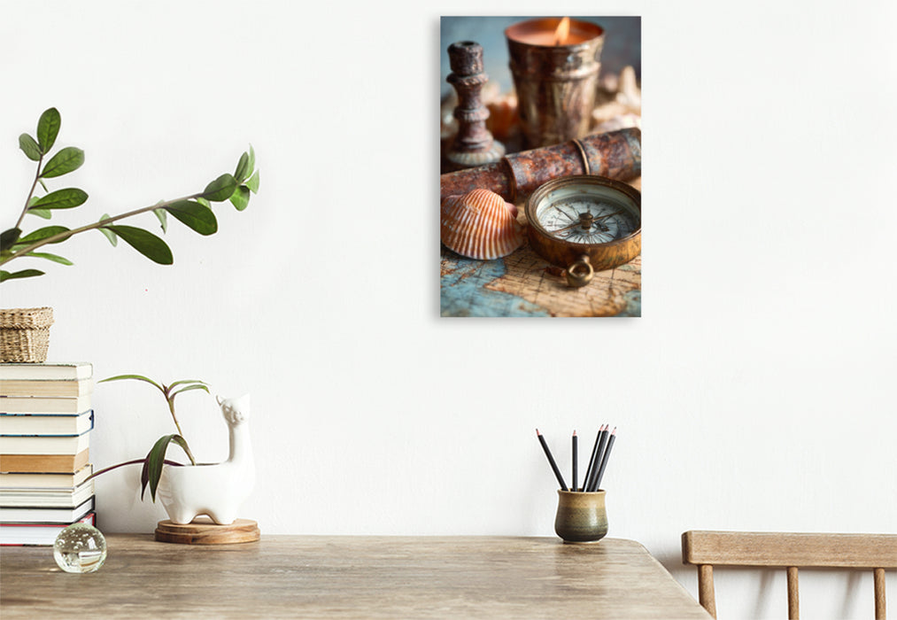 Premium Textil-Leinwand Jede Welle erzählt vom Menschlichen, unendlich und unerbittlich