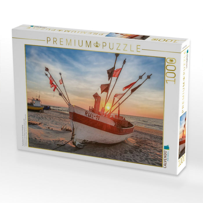 Fischerboot im Sonnenuntergang - CALVENDO Foto-Puzzle'