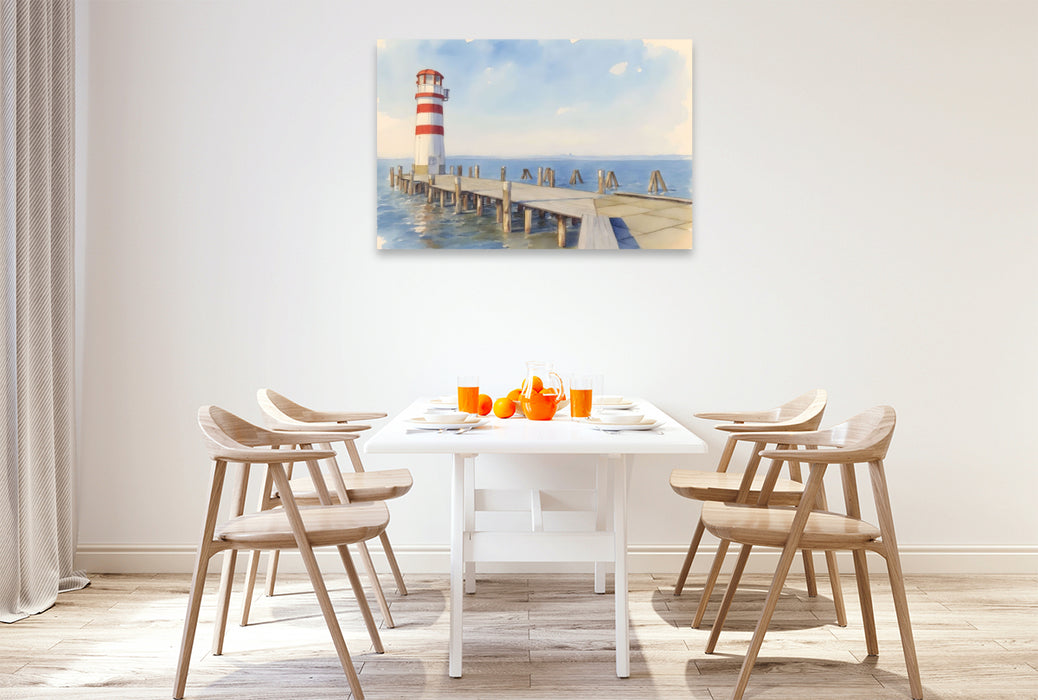 Premium Textil-Leinwand Blick über den Neusiedler See