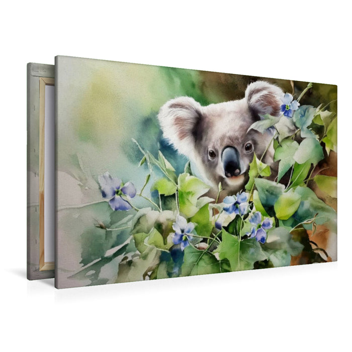 Premium Textil-Leinwand Koala im Frühling