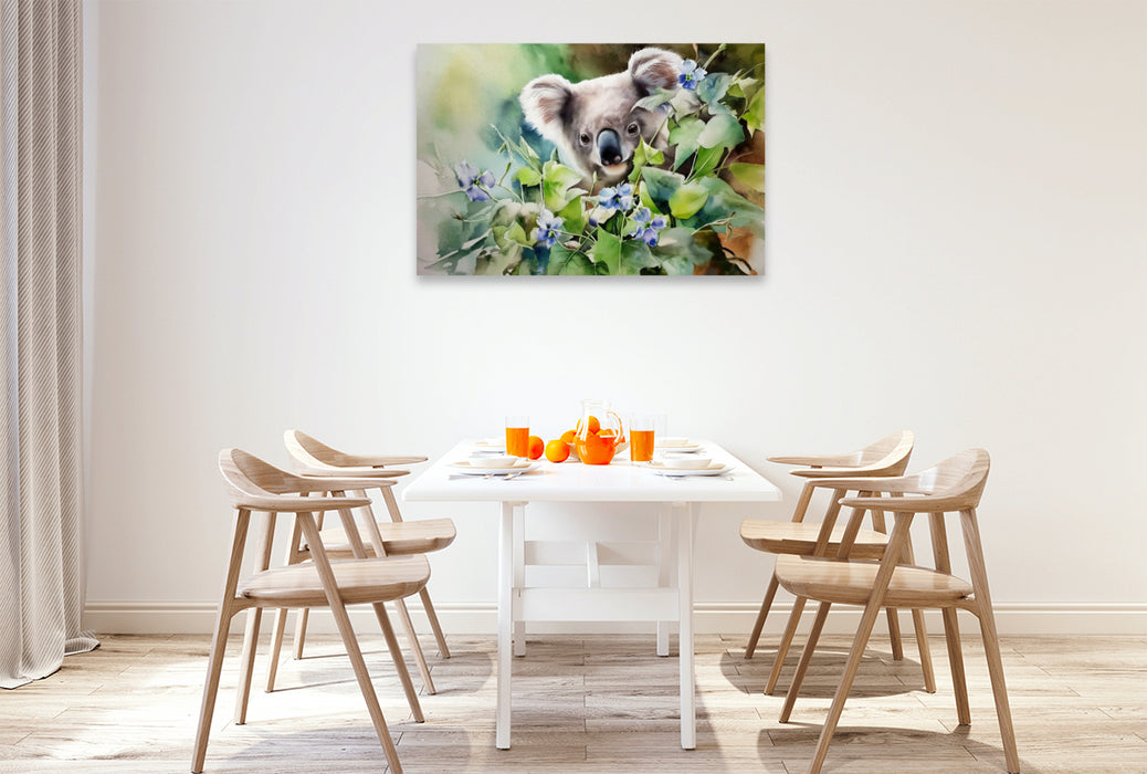 Premium Textil-Leinwand Koala im Frühling