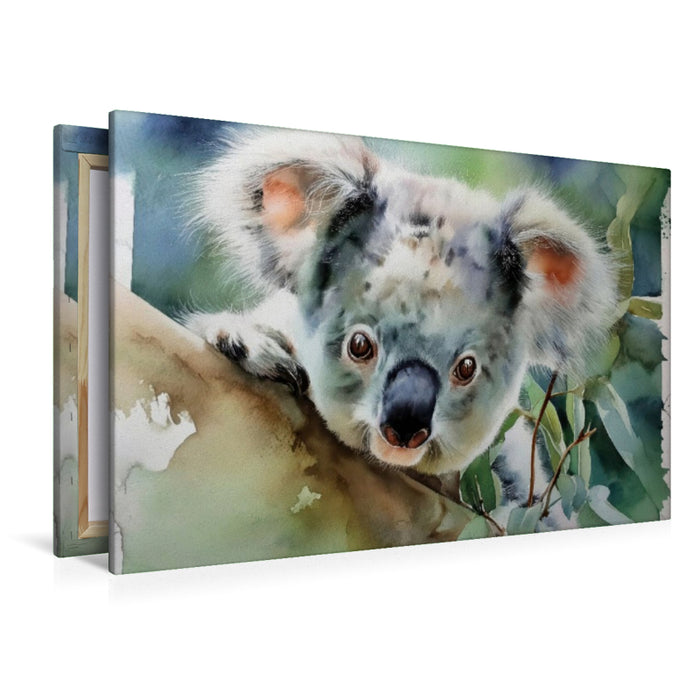 Premium Textil-Leinwand Stolzer Koala