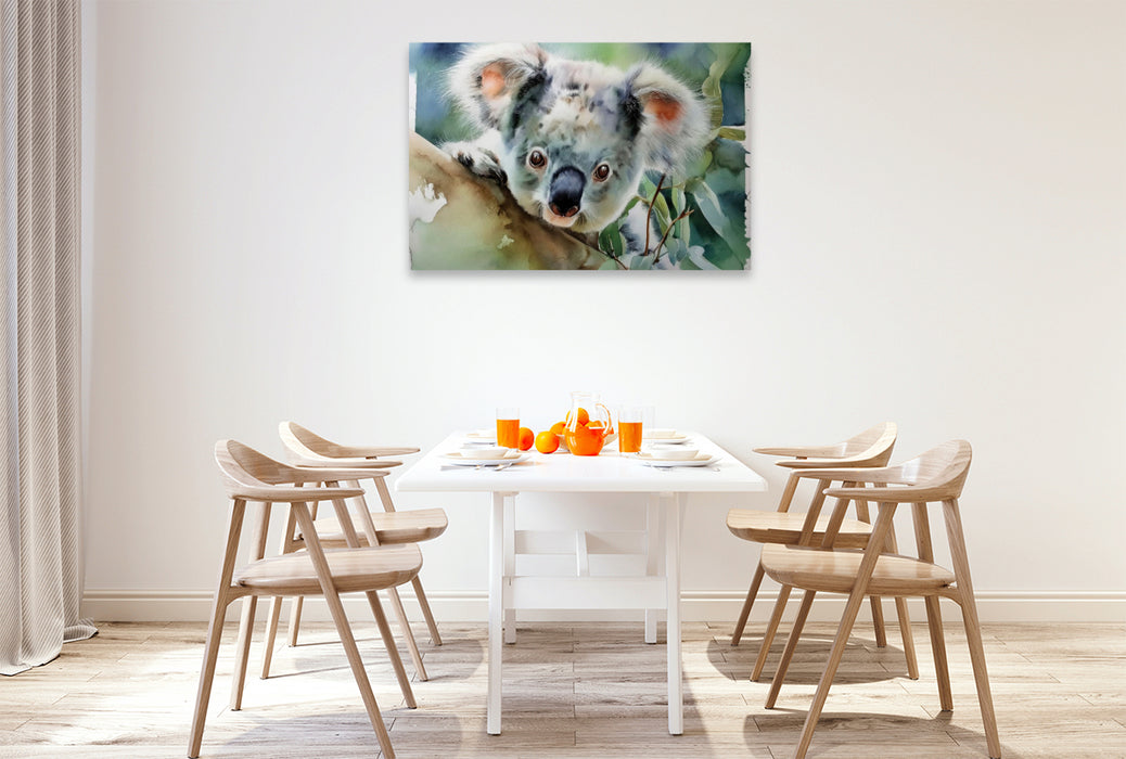 Premium Textil-Leinwand Stolzer Koala