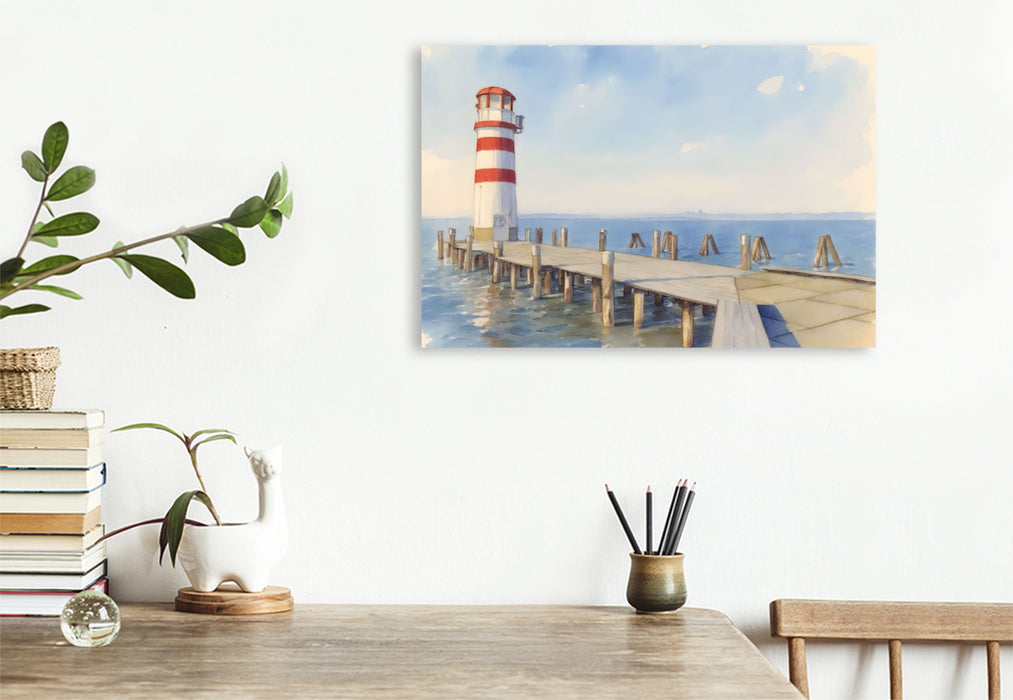 Premium Textil-Leinwand Blick über den Neusiedler See