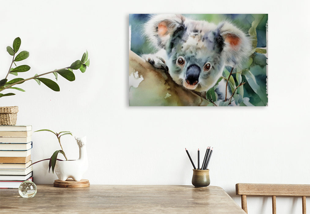 Premium Textil-Leinwand Stolzer Koala