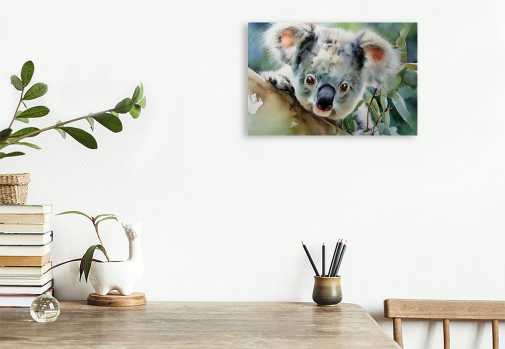 Premium Textil-Leinwand Stolzer Koala