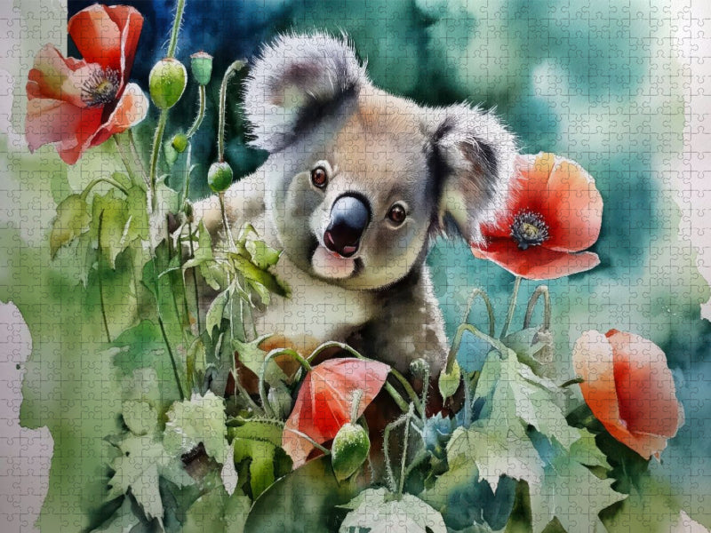 Koala mit Klatschmohn - CALVENDO Foto-Puzzle'