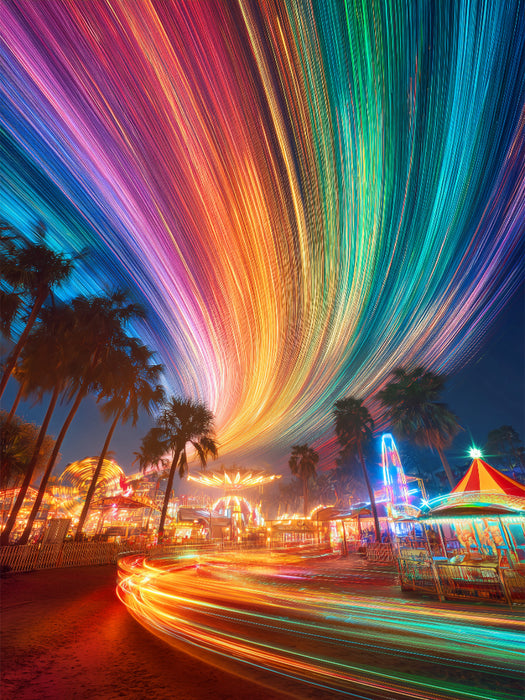 Palmen, Wärme und Lichtbahnen und ein Sommer, der niemals endet - CALVENDO Foto-Puzzle'