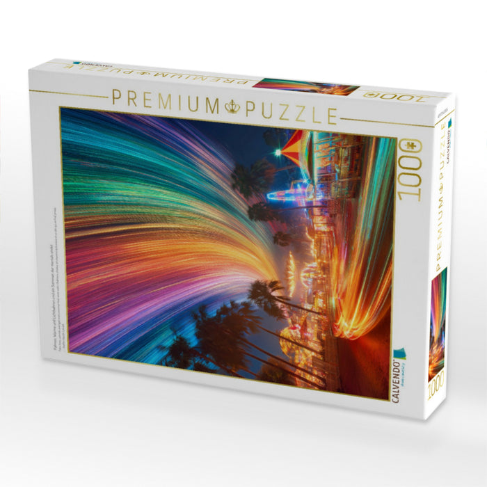 Palmen, Wärme und Lichtbahnen und ein Sommer, der niemals endet - CALVENDO Foto-Puzzle'