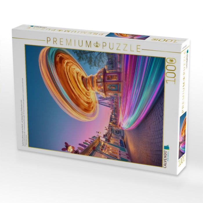 Sanfte Pastelltöne malen die Nacht – ein Ostergruß aus fließendem Licht - CALVENDO Foto-Puzzle'