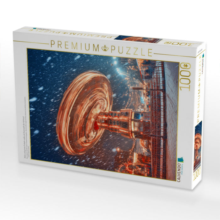 Rotes und grünes Funkeln malen ein Feuerwerk der Vorfreud - CALVENDO Foto-Puzzle'